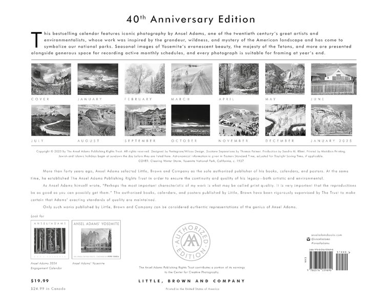 Ansel Adams 2024 Wall Calendar Photography \ Individual photographers